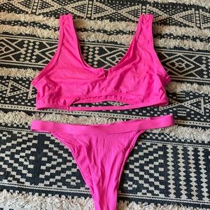 Neon pink bikini